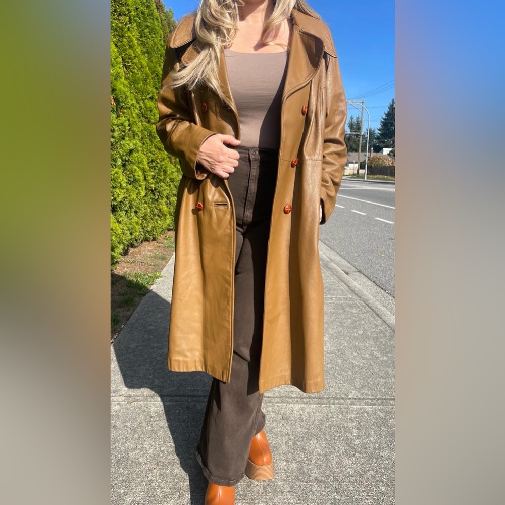 COPY - Vintage Stall Leather Trench Coat - Picture 8 of 16